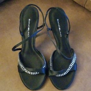 Bandolino black/rhinestone strappy heel, sz 7.5